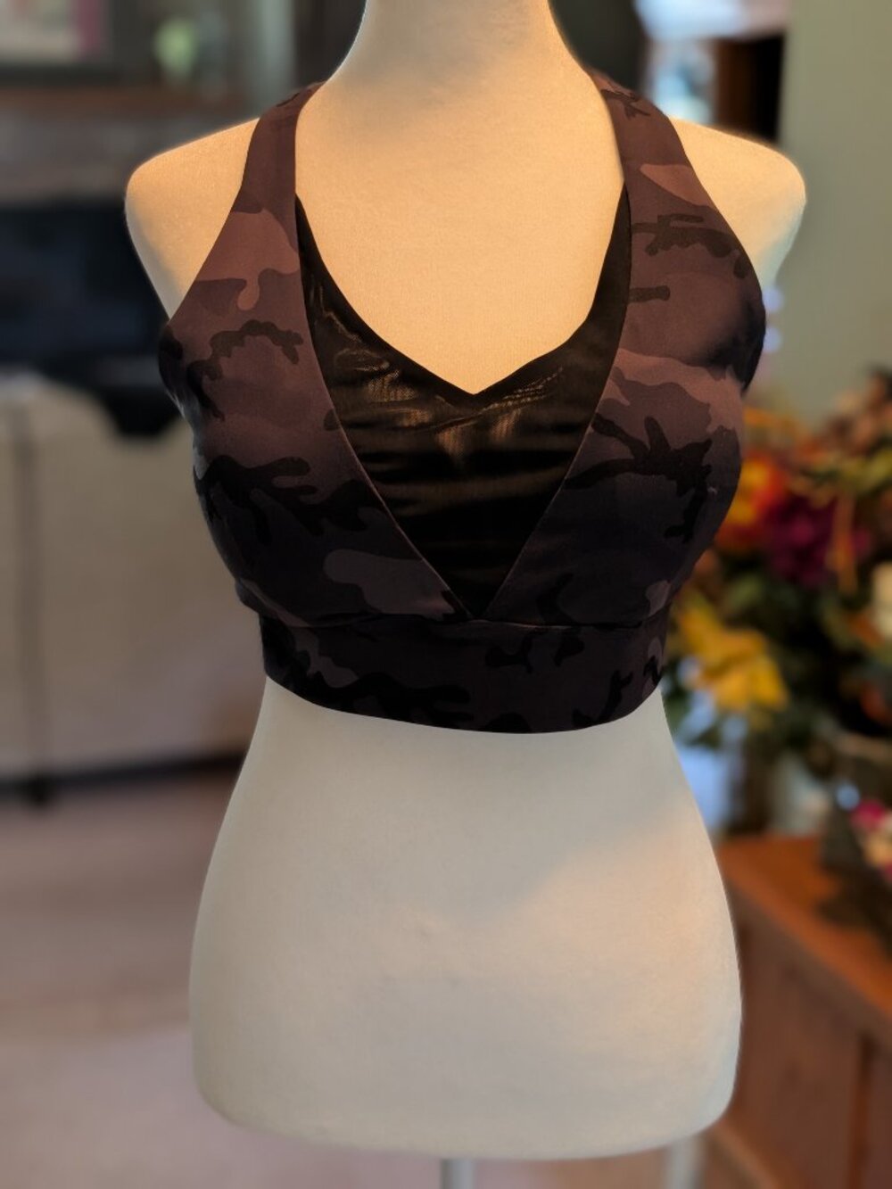 Zyia Adjustible Bra with Mesh Features-Camo-Size XL - Picture 3 of 10